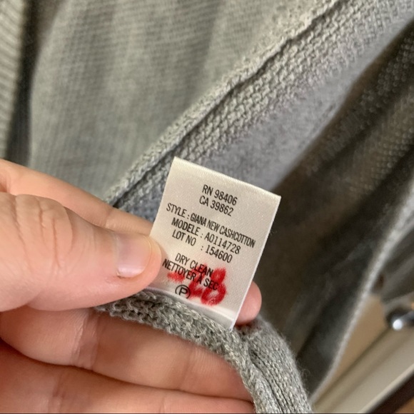 Theory Light Grey Giana Cashcotton Cardigan M - Picture 8 of 9